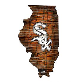 Chicago White Sox 24in. Distressed State w/Logo Sign  