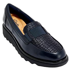 Clarks Collection Sharon Pace Leather Wedge Loafer