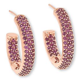 Colleen Lopez 1" Gemstone Hoop Earrings