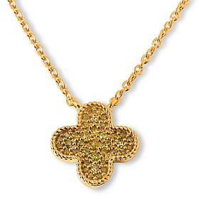 Colleen Lopez 1/6ctw Diamond Pavé Fleur Diamond Pendant Necklace
