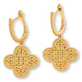 Colleen Lopez 1/8ctw Diamond Pavé Fleur Drop Earrings