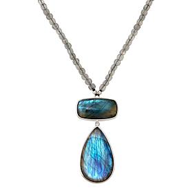 Colleen Lopez 34" Labradorite Beaded Drop Necklace