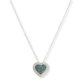 Colleen Lopez Blue and White Diamond Heart Necklace