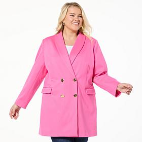 Colleen Lopez Double Breasted Ponte Knit Blazer