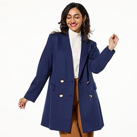 Colleen Lopez Double Breasted Ponte Knit Blazer