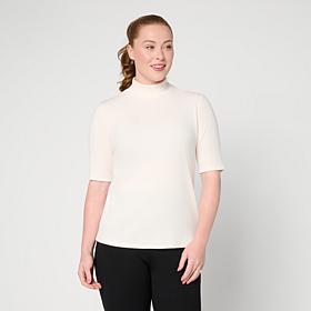 Colleen Lopez Elbow Sleeve Mock Neck Sweater
