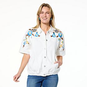 Colleen Lopez Embroidered Denim Jacket