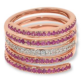 Colleen Lopez Exotic Gemstone Sterling Silver Wrap Ring