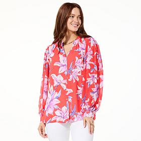Colleen Lopez Floral Printed Button-Down Blouse