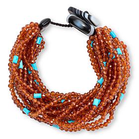 Colleen Lopez Gemstone Bead 20-Strand Cord Bracelet