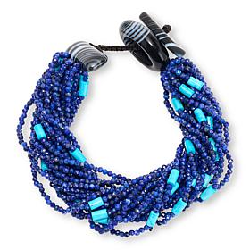 Colleen Lopez Gemstone Bead 20-Strand Cord Bracelet