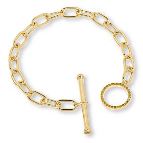 Colleen Lopez Gold-Plated 1/4ctw Colored Diamond Toggle Bracelet