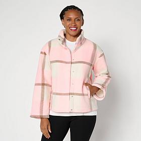 Colleen Lopez Plaid Fleece Barn Jacket