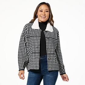 Colleen Lopez Plaid Jacket with Faux Fur Collar