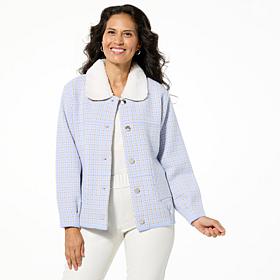 Colleen Lopez Plaid Jacket with Faux Fur Collar