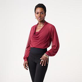 Colleen Lopez Solid Mesh Top