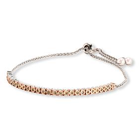 Colleen Lopez Sterling Silver 1/4ctw Diamond Adjustable Bolo Bracelet