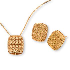 Colleen Lopez Sterling Silver 1/5ctw Diamond Pavé Cushion Jewelry Set