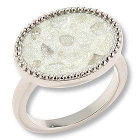 Colleen Lopez Sterling Silver Diamond Slice Oval Ring