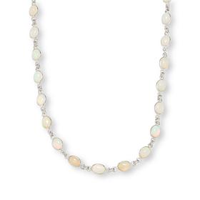 Colleen Lopez Sterling Silver Ethiopian Opal Station Necklace