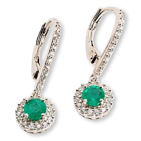 Colleen Lopez Sterling Silver Gemstone and Zircon Round Drop Earrings