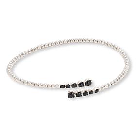 Colleen Lopez Sterling Silver Gemstone Bar Flexible Bangle Bracelet