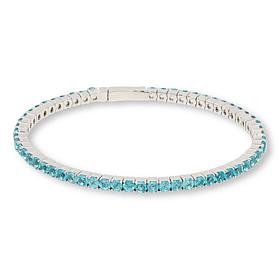 Colleen Lopez Sterling Silver Gemstone Flexible Bangle Bracelet