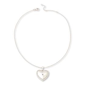 Colleen Lopez Sterling Silver Gemstone Heart Locket with 18" Chain
