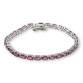 Colleen Lopez Sterling Silver Oval Gemstone Tennis Bracelet