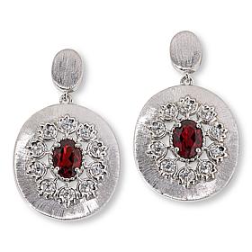 Colleen Lopez Sterling Silver Semi-Precious Gem Oval Drop Earrings
