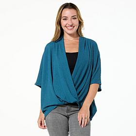 Colleen Lopez Textured Knit Dolman Sleeve Bubble Hem Top