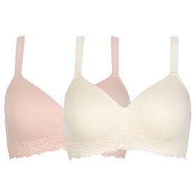 Comfort Code 2-pack Lightly Lined Lace Trim Wireless Bra