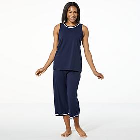 Comfort Code 2-piece Cotton-Blend Knit Tank Top & Cropped Pant Set