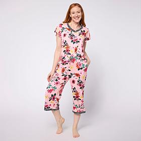 Comfort Code Soft & Light V-Neck and Capri Pant PJ Set - Petite