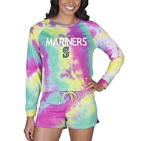 Concepts Sport MLB Velodrome Ladies LS Top and Short Set - Mariners 