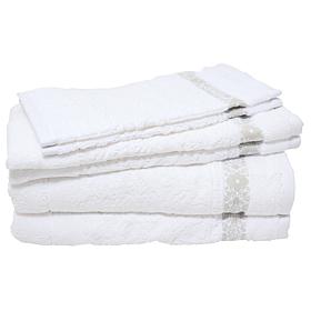 Concierge Collection 6-Piece Cotton Towel Set with Jacquard Dobby