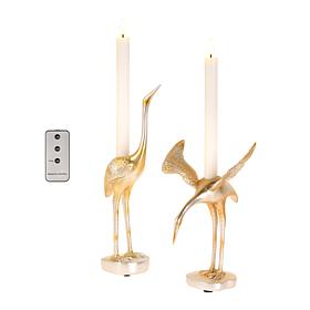 Concierge Collection Crane Flameless Candles - Set of 2