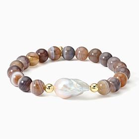 Connie Craig Carroll Baroque Pearl Beaded Stretch Bracelet 