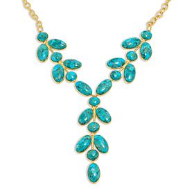 Connie Craig Carroll Goldtone Composite Turquoise Y-Necklace