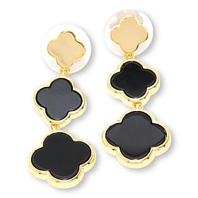 Connie Craig Carroll Jewelry Cascading Clover Gemstone Drop Earrings