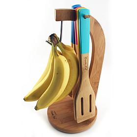 CooknCo 7pc Bamboo Banana Hanger and Utensil Set