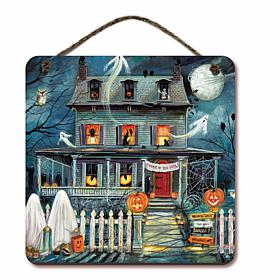 Courtside Market 12" x 12" Haunted House I Hanging Sign