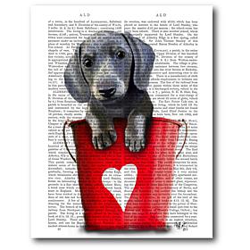Courtside Market Buckets of Love Dachshund 16x20 Canvas Wall Art
