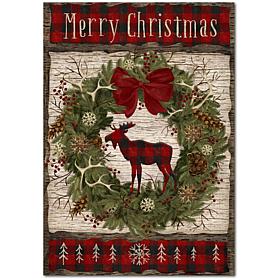 Courtside Market Buffalo Check Wreath 18x26 Canvas Wall Art