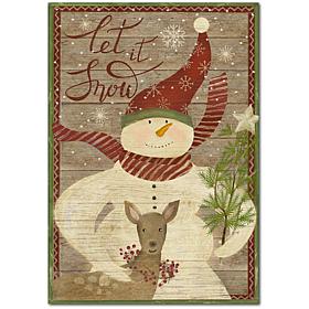 Courtside Market Let It Snowman Flag 12" x 18" Wood Art