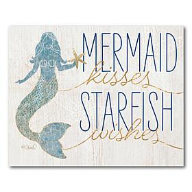 Courtside Market Mermaid Kisses Starfish Wishes 16x20 Canvas Wall Art