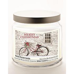 Courtside Market Merry Christmas Infused Soy Candle in Jar with Lid