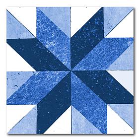 Courtside Market Quilt Square Blue & White 6 Canvas Wall Art - 30x30"