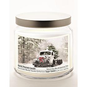 Courtside Market Snowy Christmas Truck Wax Candle with Silver Lid