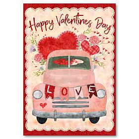 Courtside Market Valentine Truck 12x18 Canvas Wall Art
